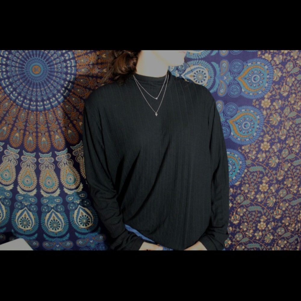 Black ribbed turtle neck